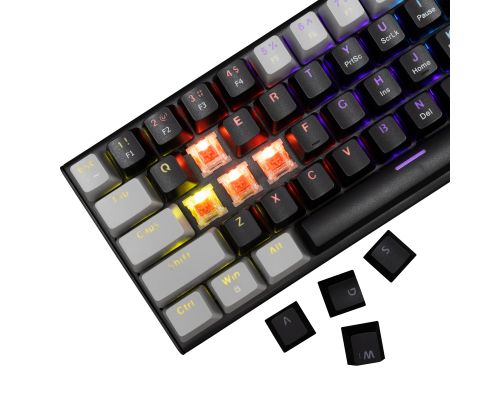 White Shark Gaming Mechanical Keyboard WAKIZASHI 2 - Red Switches (English US), Black, Gray, image , 4 image