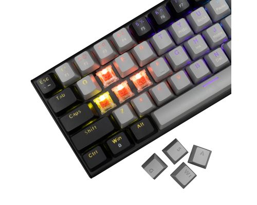 White Shark Gaming Mechanical Keyboard WAKIZASHI 2 - Red Switches (English US), Gray, Black, image , 3 image