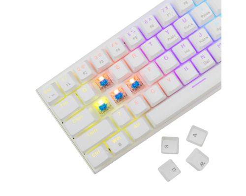 White Shark Gaming Mechanical Keyboard WAKIZASHI 2 - Blue Switches (English US), White, image , 3 image