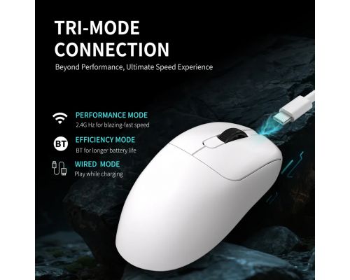 Ajazz професионална геймърска мишка AJ179 APEX - Wireless Gaming Mouse - 8K, Magnetic Charging Dock, Black, image _ab__is.image_number.default