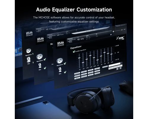 MCHOSE безжични геймърски слушалки Wireless Gaming Headphones - V9 Pro Icy White - Bluetooth , 2.4G, image _ab__is.image_number.default