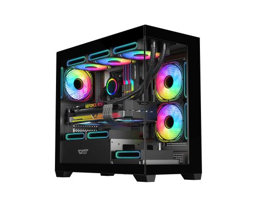 Darkflash кутия Case mATX - DS900M Black - 6 x 120 mm Infinity Mirror A-RGB, image 
