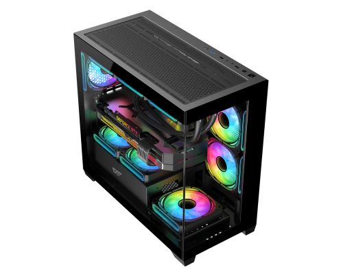 Darkflash кутия Case mATX - DS900M Black - 6 x 120 mm Infinity Mirror A-RGB, image _ab__is.image_number.default
