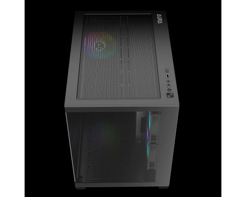 Gamdias Case mATX - AURA GC10M v2 - 3 x 120 mm A-RGB, USB-C, Tempered Glass, image , 3 image