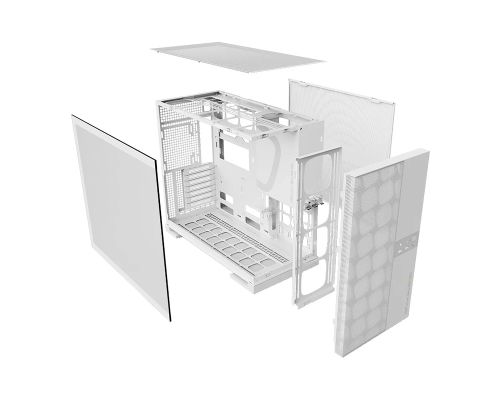 Geometric Future Case EATX - Model 5 Vent White - 5 x 140 mm aRGB fans included, image , 4 image