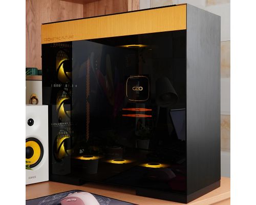 Geometric Future Case EATX - Model 8 Dharma Black/Gold, image , 2 image