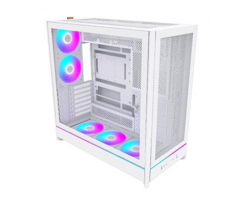Montech Case ATX - HS01 PRO (W) - 5 x 120 mm ARGB Fans, USB-C, White, image , 2 image