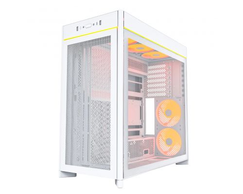 Montech Case ATX - HS01 PRO (W) - 5 x 120 mm ARGB Fans, USB-C, White, image , 3 image