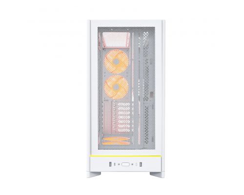 Montech Case ATX - HS01 PRO (W) - 5 x 120 mm ARGB Fans, USB-C, White, image , 5 image