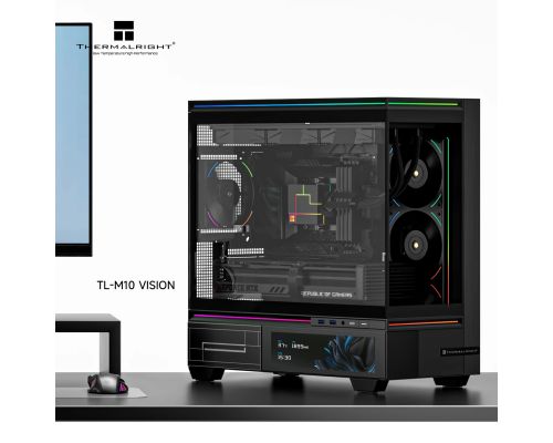 Thermalright Case mATX - TL-M10 Vision Black - No fans, 9.16 inch LCD Display, USB-C, image , 2 image