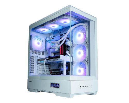 Zalman Case ATX - P50 DS White - Digital Display, Addressable RGB, image , 2 image