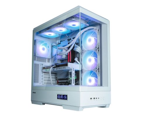 Zalman Case ATX - P50 DS White - Digital Display, Addressable RGB, image , 3 image