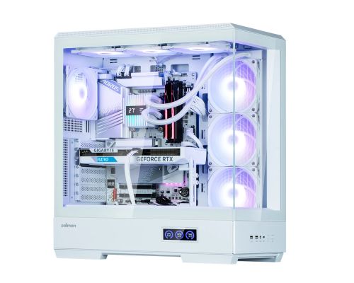 Zalman Case ATX - P50 DS White - Digital Display, Addressable RGB, image , 4 image
