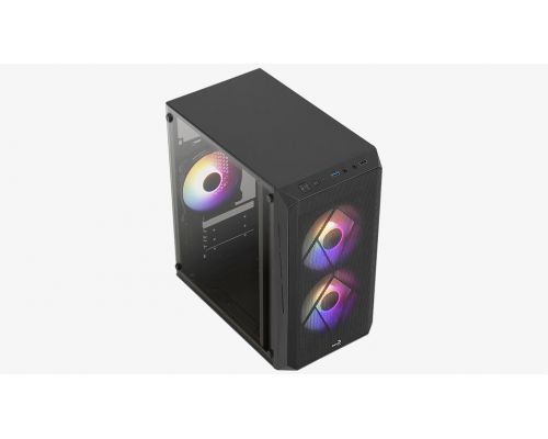 AeroCool Case mATX - CS-107-A-BK-v2 - 3 fans included, image , 4 image
