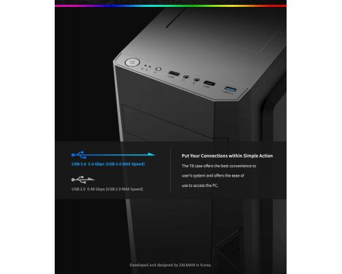 Zalman Case ATX - T8 - RGB, image , 5 image