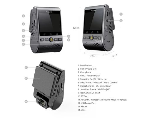 VIOFO Видеорегистратор Dash Cam A129 Plus DUO - GPS, Rear Cam included, image _ab__is.image_number.default