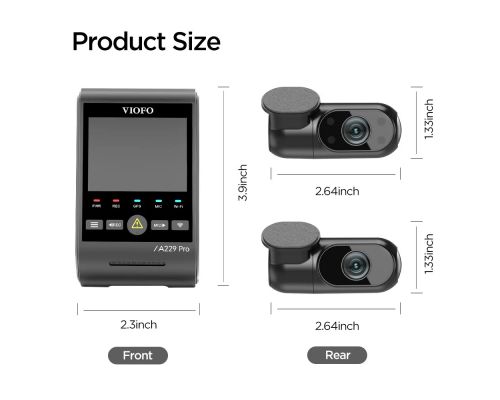 VIOFO Видеорегистратор Dash Cam A229 Pro 3 Channel - 4K, HDR, Dual Sony STARVIS 2, GPS, Bluetooth, image _ab__is.image_number.default