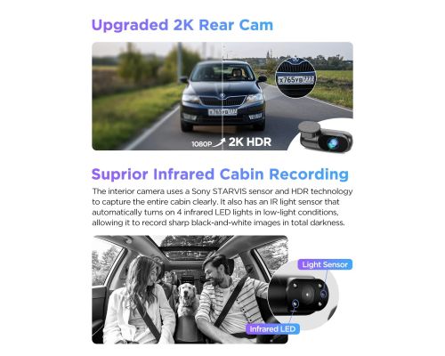 VIOFO Видеорегистратор Dash Cam A229 Pro 3 Channel - 4K, HDR, Dual Sony STARVIS 2, GPS, Bluetooth, image _ab__is.image_number.default