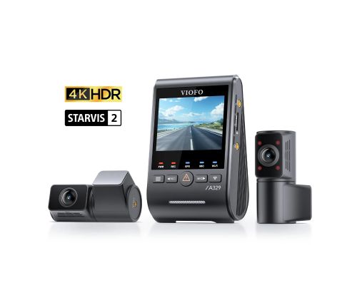VIOFO Видеорегистратор Dash Cam A329S 3 Channel - 4K, HDR, Triple Sony STARVIS 2, GPS, Bluetooth, FOV Fisheye Cabin, image 
