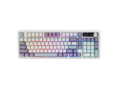 Ajazz геймърска механична клавиатура Wireless Gaming Mechanical Keyboard AK980 V2 - Maillard Switch [Linear] (English US), Purple, White, image _ab__is.image_number.default