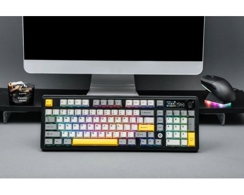Ajazz геймърска механична клавиатура Wireless Gaming Mechanical Keyboard AK980 V2 - Maillard Switch [Linear] (English US), Purple, White, image _ab__is.image_number.default