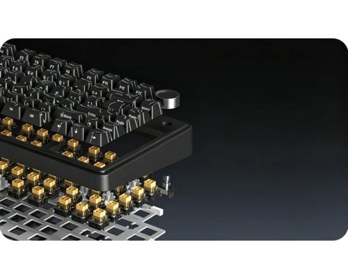 Aula геймърска механична клавиатура Wireless Gaming Mechanical Keyboard F75HE - Black King Magnetic Switch [Linear] (English US), Black, Gray, image _ab__is.image_number.default