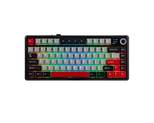 Aula геймърска механична клавиатура Wireless Gaming Mechanical Keyboard F75 MAX - Reaper Switch [Linear] (English US), Black, Red, image 