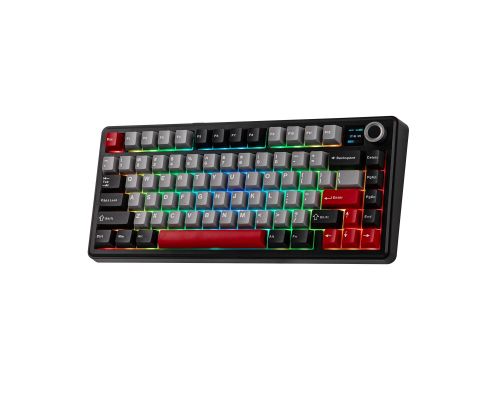 Aula геймърска механична клавиатура Wireless Gaming Mechanical Keyboard F75 MAX - Reaper Switch [Linear] (English US), Black, Red, image _ab__is.image_number.default