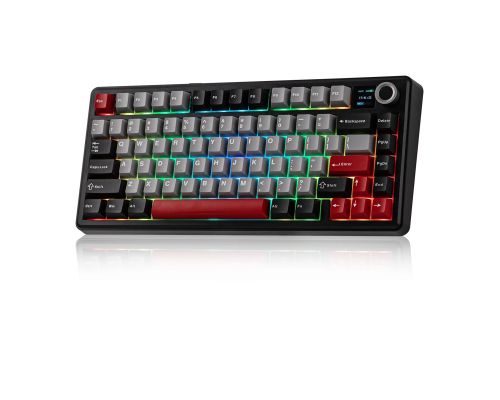 Aula геймърска механична клавиатура Wireless Gaming Mechanical Keyboard F75 MAX - Reaper Switch [Linear] (English US), Black, Red, image _ab__is.image_number.default