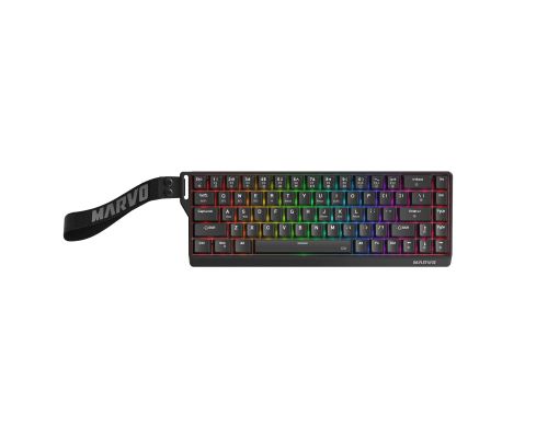 Marvo безжична механична геймърска клавиатура Wireless Gaming Mechanical keyboard Saber 65W KG965W - 1K, Banana Crystal [Linear], (English US), image 